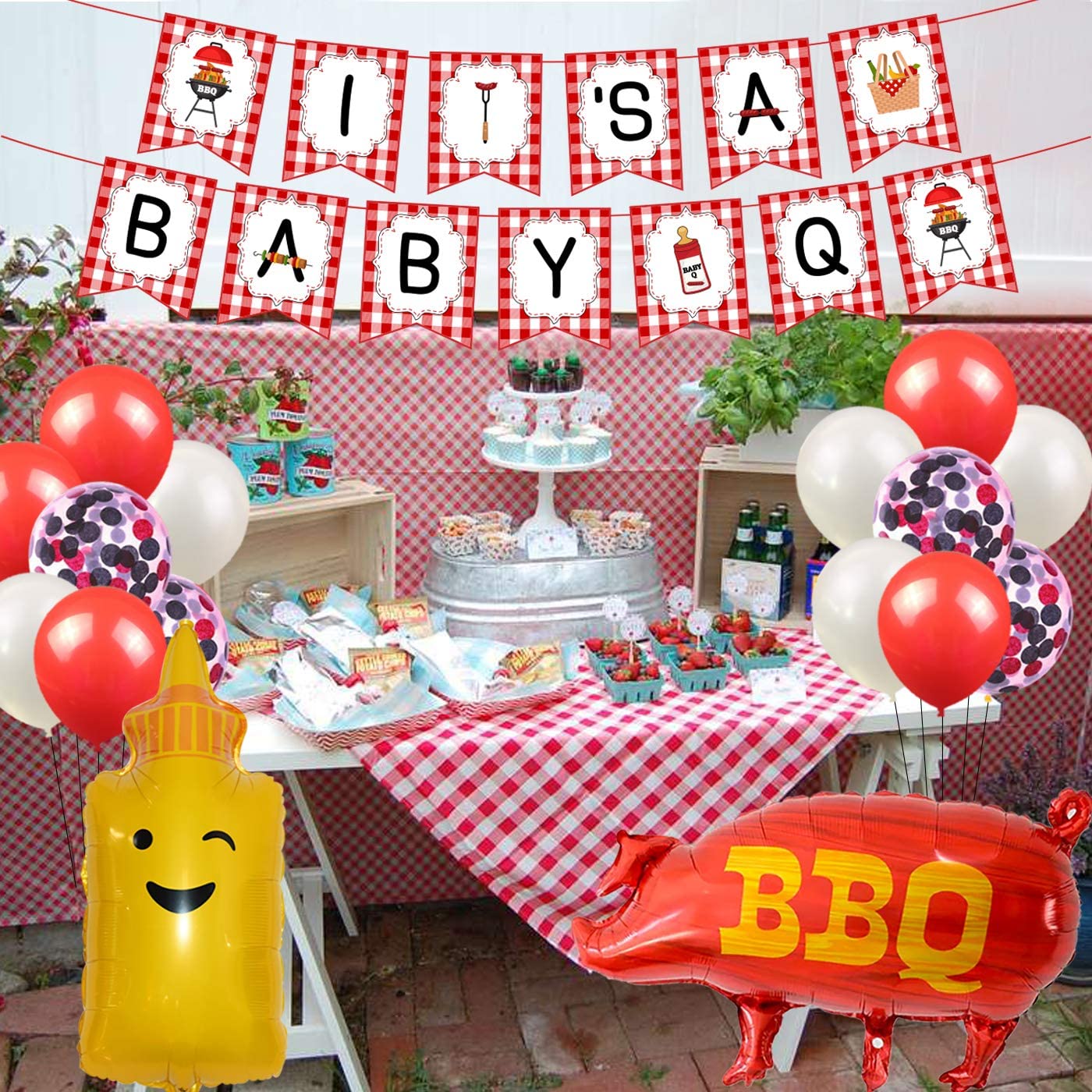 Baby Party Decorations It’s Banner Red Foil Balloons Birthday Gender Reveal Shower Supplies Inflatable