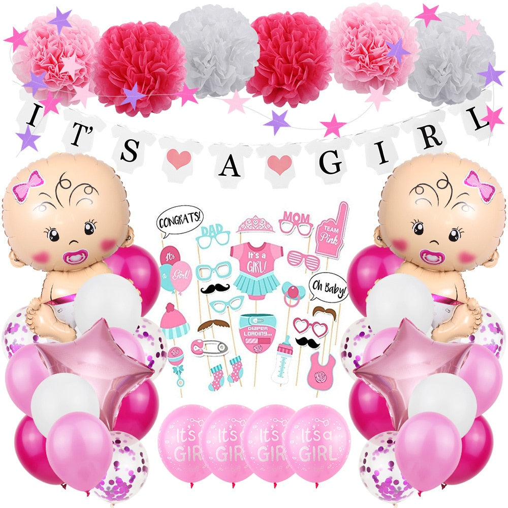 Baby Boy Girl Gender Reveal Party Decorations Balloon Blue Pink Balloon Arch Set for Kids Baby Shower Party Supplies PartyDecorHQ