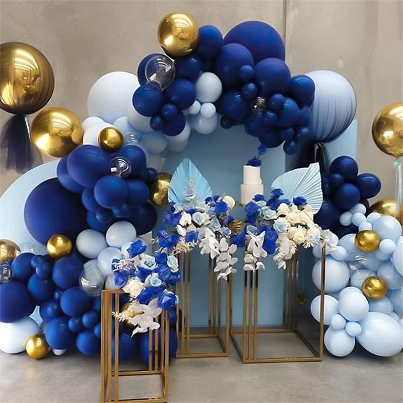 Navy Blue Balloons Garland Arch Kit Chrome Gold Sequins Ballon Baby Shower Wedding Birthday Party Graduation Decor Globos Inflatable Decorations