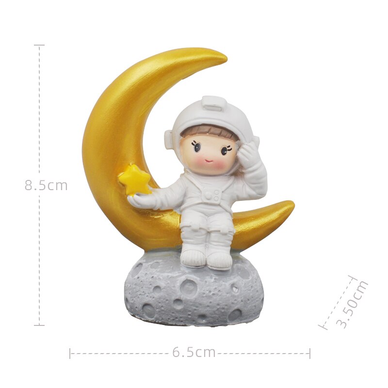 Astronaut Cake Topper For Outer Space Theme Birthday Party Dessert Props Festive Decor Universe Planet Series Cake Topper PartyDecorHQ