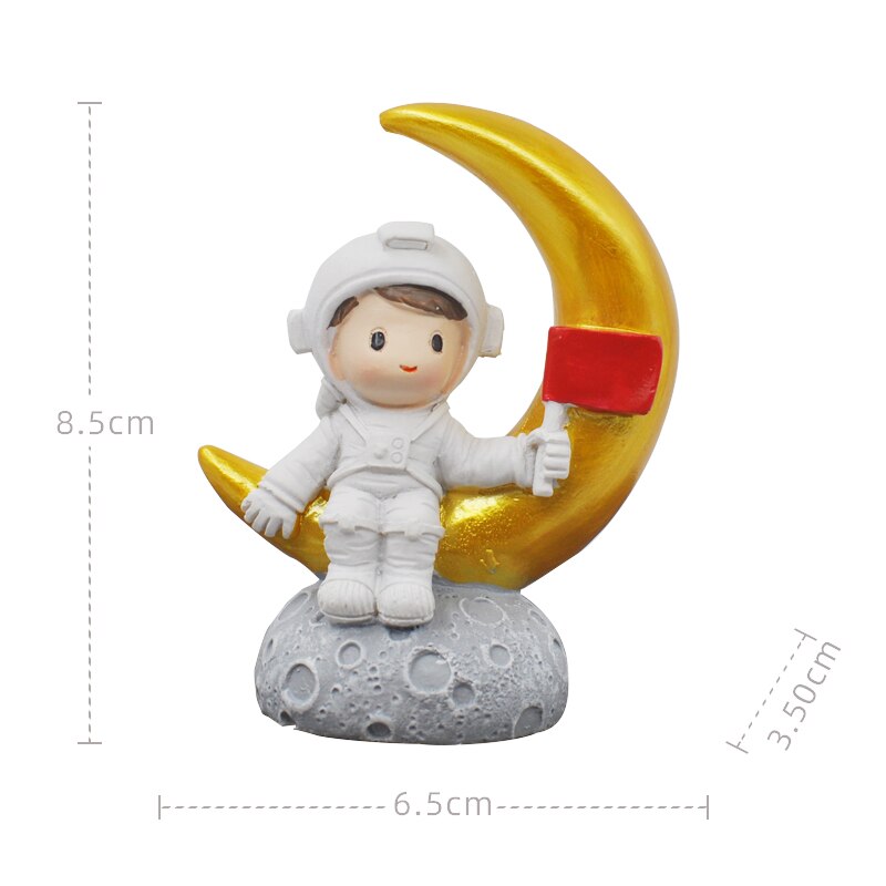 Astronaut Cake Topper For Outer Space Theme Birthday Party Dessert Props Festive Decor Universe Planet Series Cake Topper PartyDecorHQ