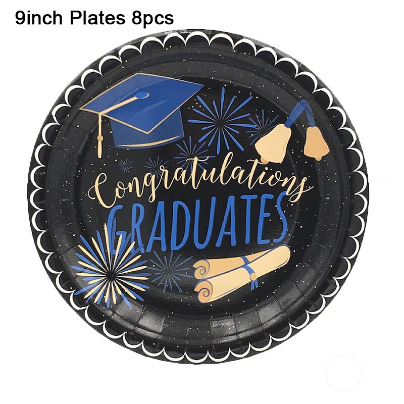 New Graduation Party Disposable Tableware Paper Cup Napkin Banner Kids Gradua Celebration Birthday Decoration Supplies 