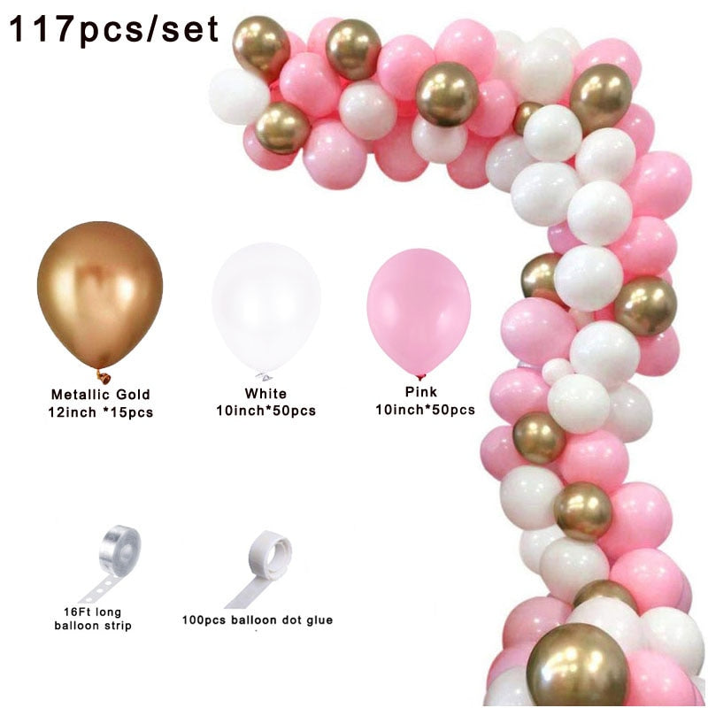 Macaron White Pink Blue Gold Balloon Arch Kit Wedding Birthday Boy Girl Baby Shower DIY Party Decoration Garland Inflatable Decorations