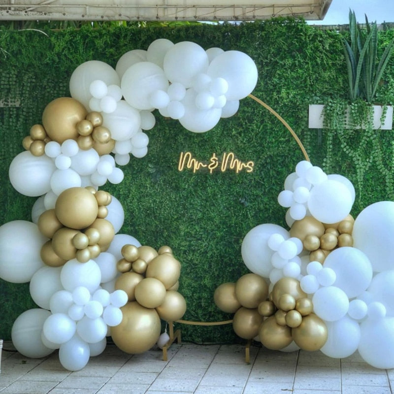 Balloons Arch Set White Gold Balloon Garland Birthday Kit Baby Baptism Shower Wedding Party Decoration Inflatable Decorations