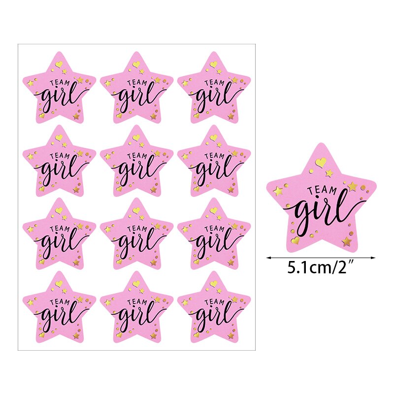 pcs Team Boy Girl Stickers Vote Sticker Gender Reveal Party Decoration Baby Shower Packaging Seal Labels 