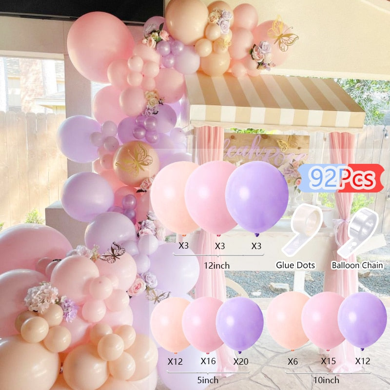 Balloons Arch Set Pink White Green Baloon Garland Baby Baptism Shower Balloon Kit Birthday Party Wedding Decoration 