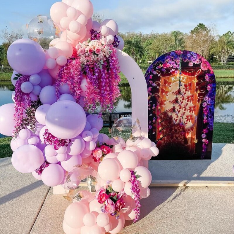 Pcs Balloons Arch Set Pink Purple Transparent Balloon Garland Wedding Birthday Party Baby Baptism Shower Decoration Inflatable Decorations