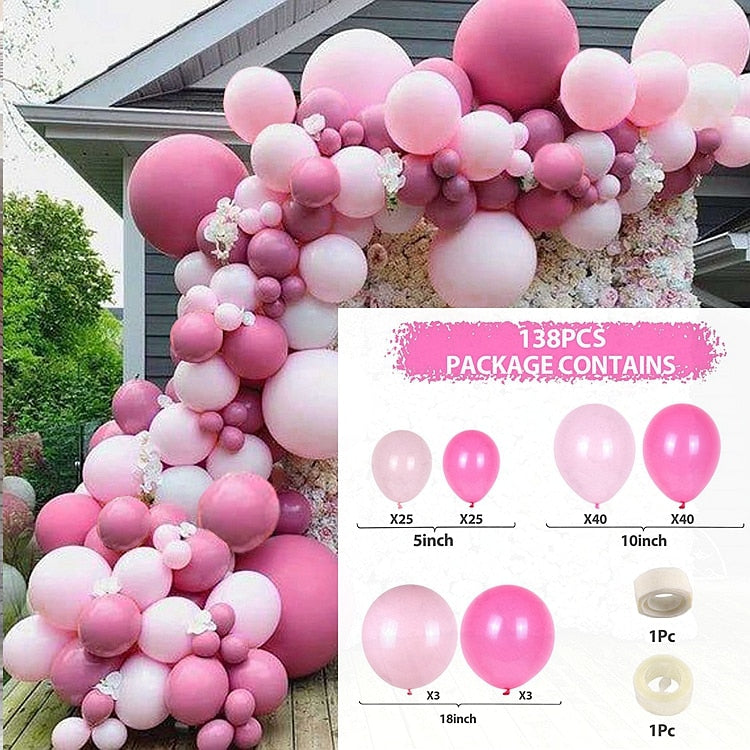 Macaron Balloon Garland Arch Kit Wedding Birthday Party Decoration Home Baby Shower Rose Gold Confetti Latex Balloons 