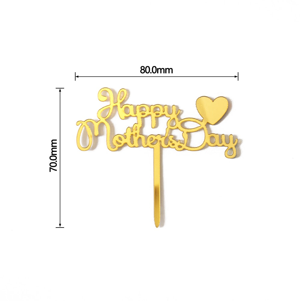 PACK PCS Mini Mother's Day&Father's Day Cake Topper Best Mom Ever Dad Decoration Bento Small 