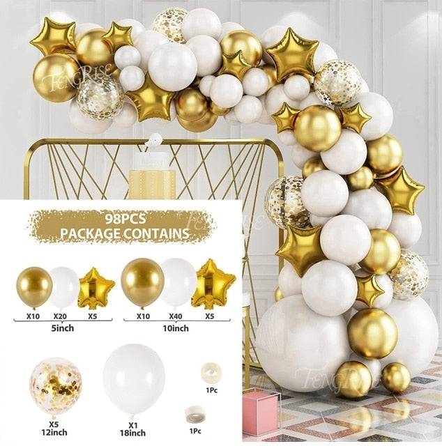 White Macaron Balloon Garland Arch Kit Wedding Birthday Party Decoration Confetti Latex Balloons For Girls Baby Shower Ballon PartyDecorHQ