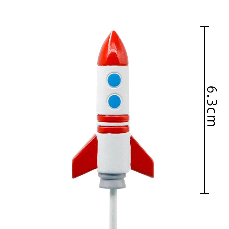 Universe Stars Rocket Astronaut Moon Happy Birthday Letter Decoration Cake Topper Dessert Children's Day Lovely Gifts 