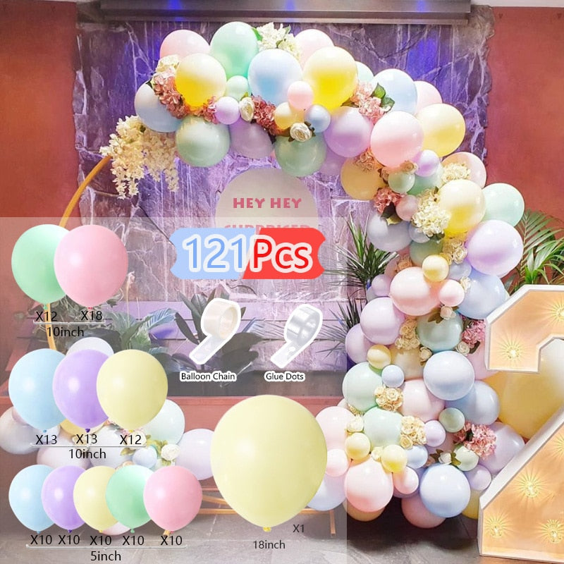 Balloon Arch Set Pink Blue White Confetti Garland Wedding Baby Baptism Shower Birthday Party Balloons Decoration Inflatable Decorations