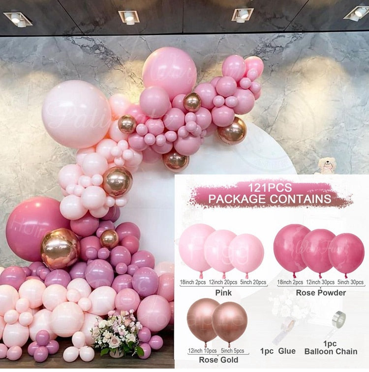 Macaron Balloon Garland Arch Kit Wedding Birthday Party Decoration Home Baby Shower Rose Gold Confetti Latex Balloons 