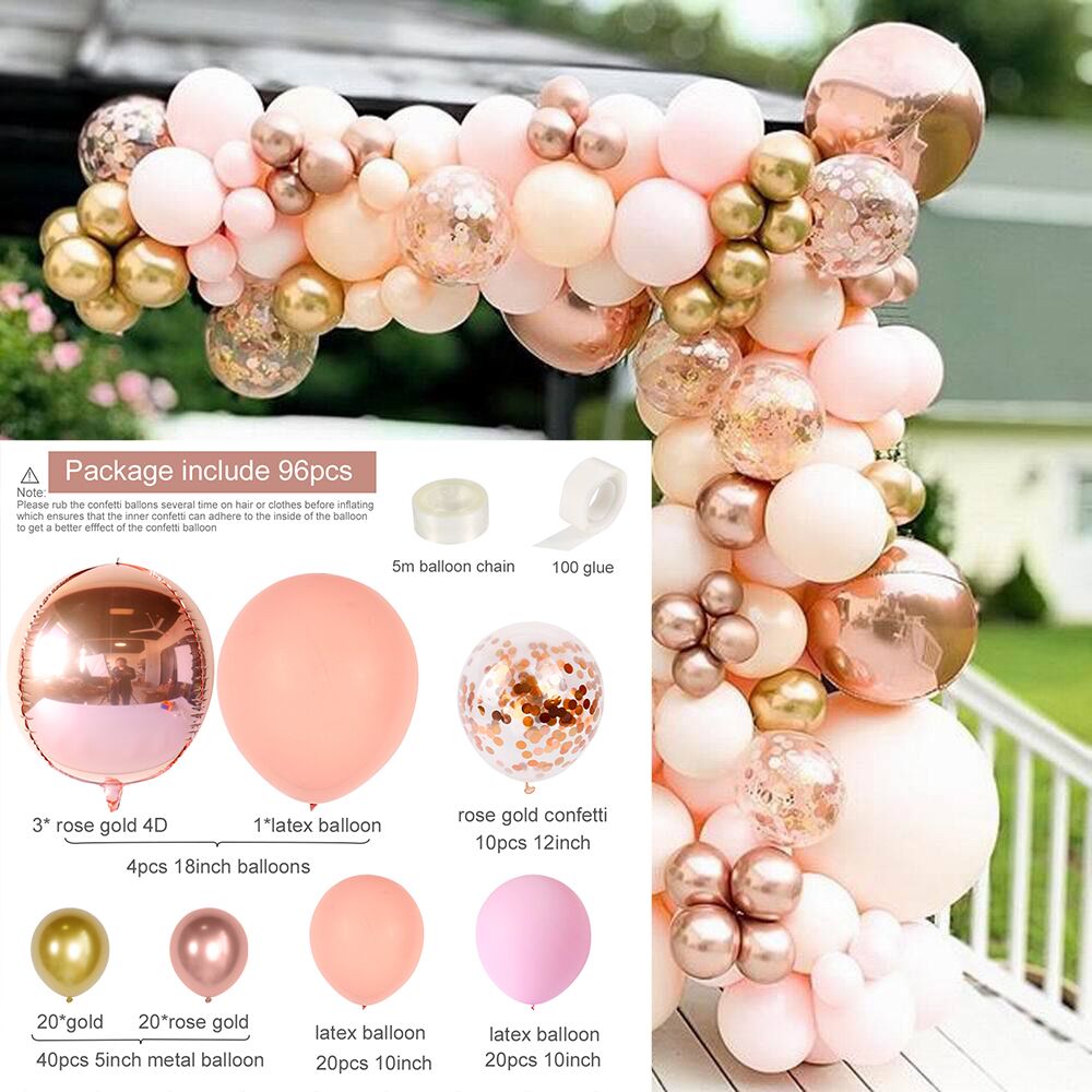 Macaron Balloon Garland Arch Kit Wedding Birthday Party Decoration Home Baby Shower Rose Gold Confetti Latex Balloons 