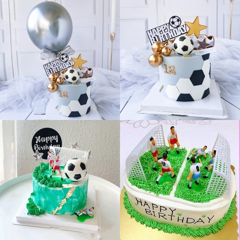 Soccer Football Basketball Cake Topper Happy Birthday Boy Decor Children Party Theme Supply 