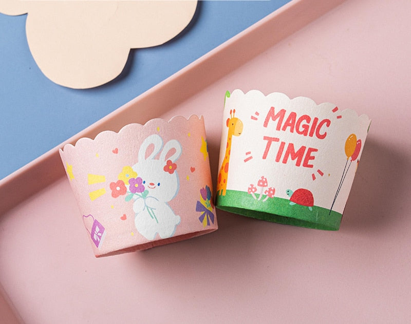 Cartoon Animals Cupcake Paper Wrappers Dessert Cake Birthday Party Decoration Cup Baking Tools Kitchen Supplies 