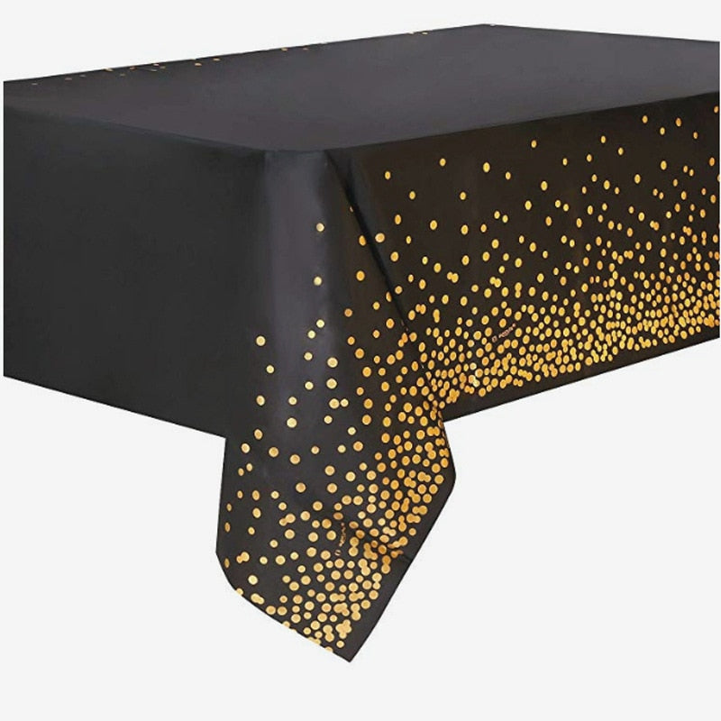 Inch Disposable Tablecloth Blue Black Pink White Polka Dot Party Tableware Reusable Supplies 