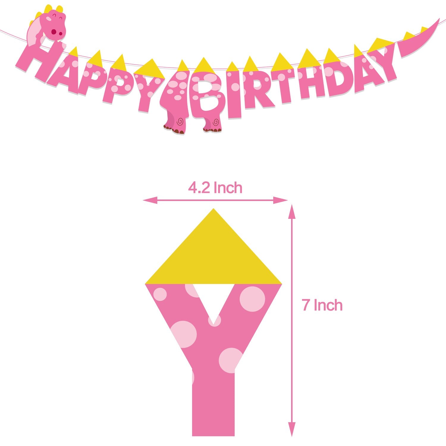 Pink Dinosaur Theme Party Decoration Latex Balloon Set Letter Banner Cake Cupcake Topper Kids Birthday Supplies 