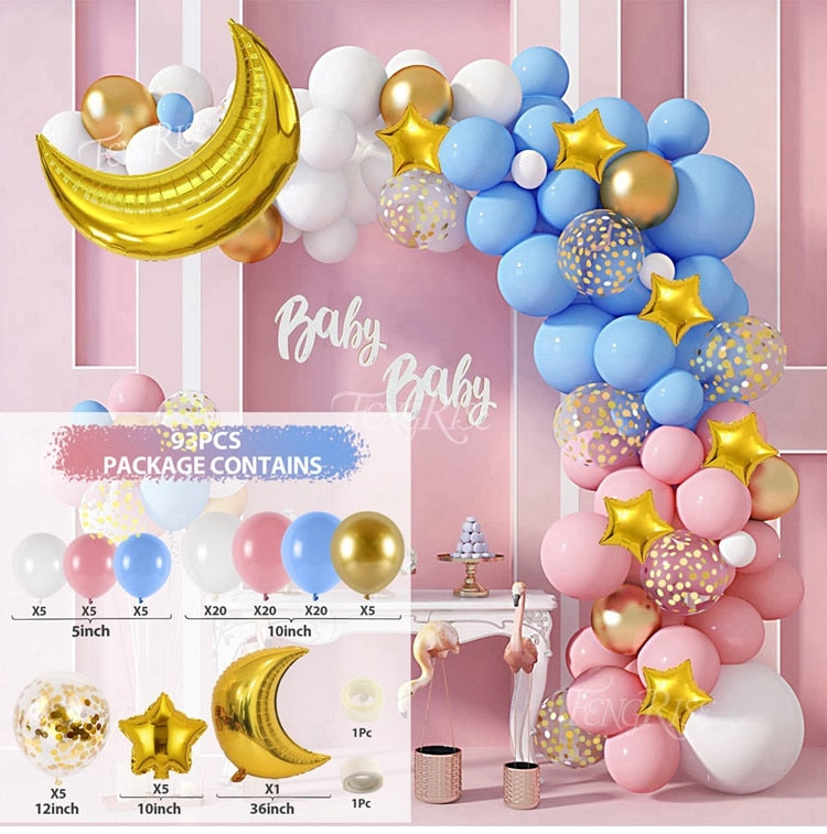 Blue Macaron Balloon Garland Arch Kit Birthday Party Decor Foil Latex Ballon Wedding Baby Shower Kids Baloon Inflatable Decorations