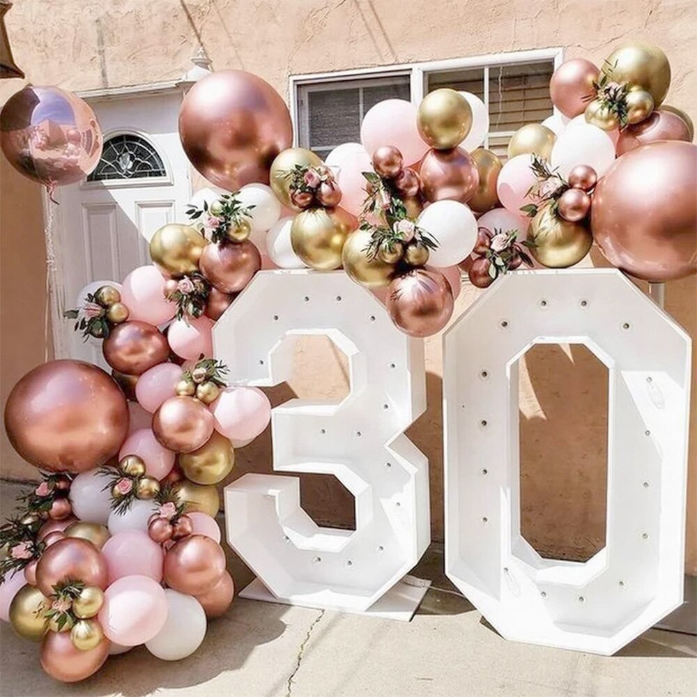 148pcs Rose Gold Metallic Balloon Arch Garland Kit for Wedding Birthday Party Gender Reveal Baby Shower Christening Decoration PartyDecorHQ