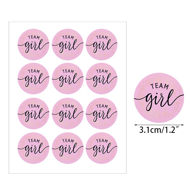 pcs Team Boy Girl Stickers Vote Sticker Gender Reveal Party Decoration Baby Shower Packaging Seal Labels 