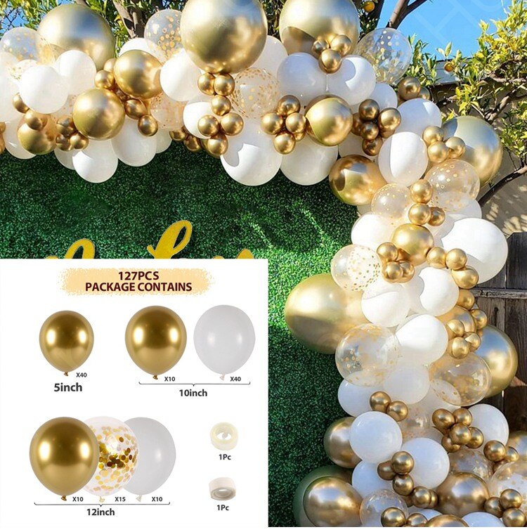 Black Gold Balloon Garland Arch Happy Birthday Party Decoration Kids Graduation Latex Baloon Wedding Decor Inflatable Decorations