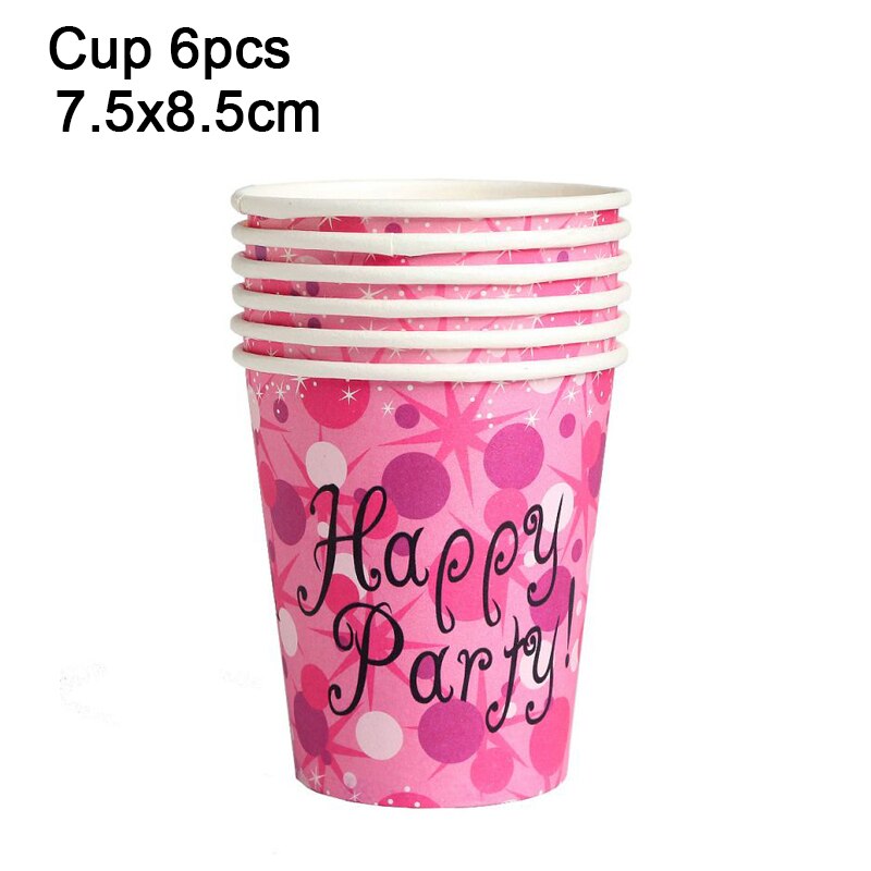 Girl Birthday Party Disposable Tableware Pink Paper Plate Napkin Cups for Kids Anniversary Decoration Baby Shower Gender Reveal PartyDecorHQ