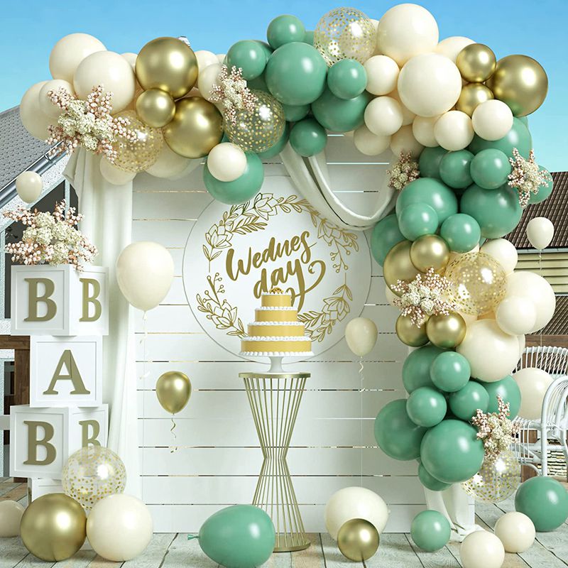 PCS Retro Bean Green Balloon Garland Arch Kit Sand White Latex Balloons Baby Shower Wedding Birthday Party Decoration Inflatable Decorations