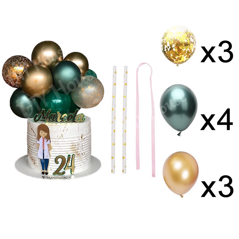 pcs Inch Balloon Cake Topper Cloud Shape Confetti Balloons Birthday Wedding Jungle Safari Party Decoration DIY Supplies 