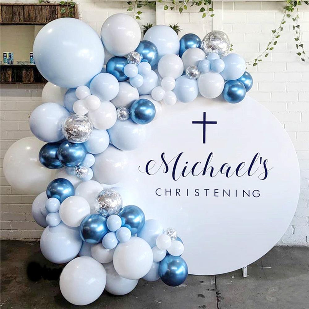 Blue Macaron Balloon Garland Arch Kit Birthday Party Decor Foil Latex Ballon Wedding Baby Shower Kids Baloon Inflatable Decorations