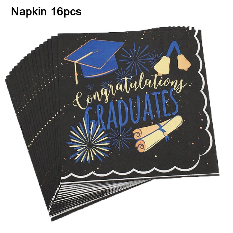 New Graduation Party Disposable Tableware Paper Cup Napkin Banner Kids Gradua Celebration Birthday Decoration Supplies 