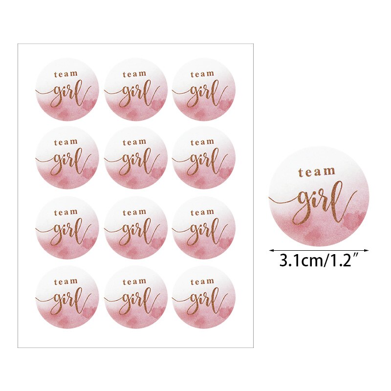 pcs Team Boy Girl Stickers Vote Sticker Gender Reveal Party Decoration Baby Shower Packaging Seal Labels 