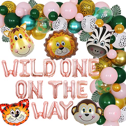 Wild One Way Gold Jungle Animals Balloon Garland Arch Kit Boy Girl Baby Shower st Birthday Party Decorations Inflatable