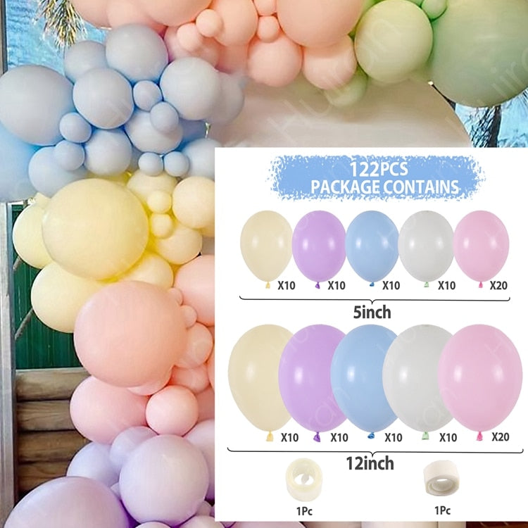 Blue Macaron Balloon Garland Arch Kit Birthday Party Decor Foil Latex Ballon Wedding Baby Shower Kids Baloon Inflatable Decorations