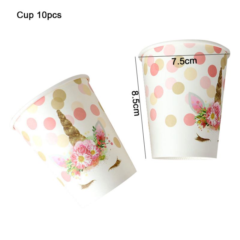 Unicorns Birthday Disposable Tableware Paper Cup Napkin Kids Party Wedding Decoration Girl Baby Shower Supplies 