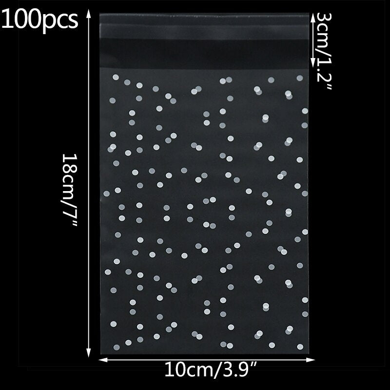 pcs Transparent Dot Candy Bags Plastic Clear Food Cookie Gift Self Adhesive Pouch Wedding Birthday Packaging Bag 