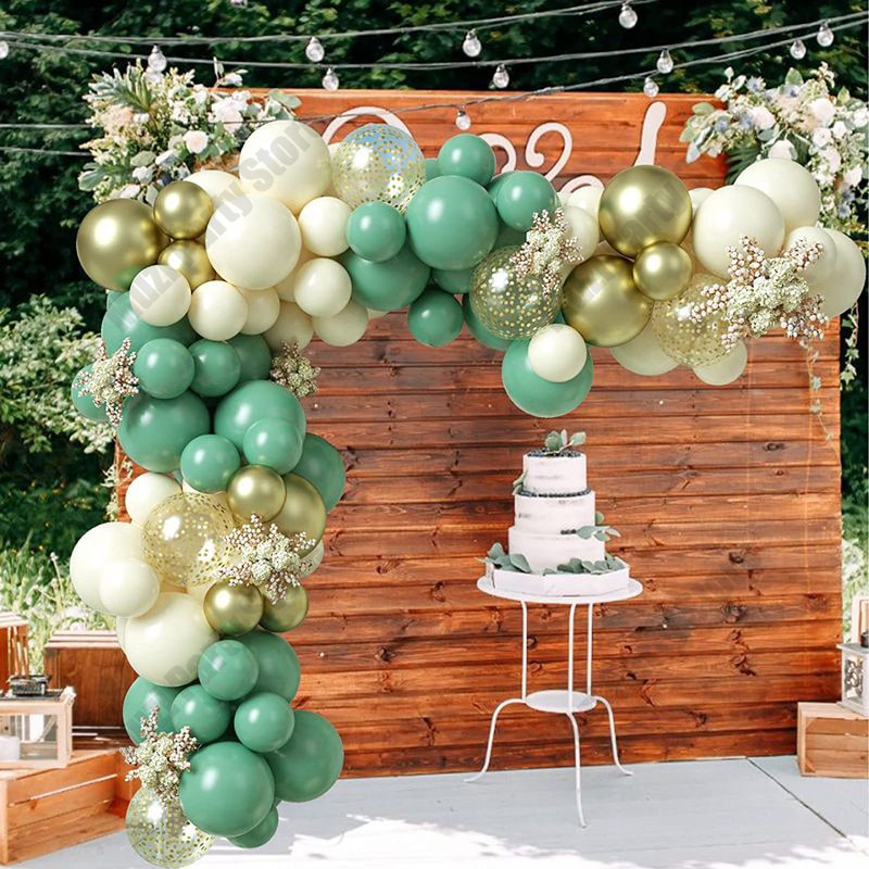 PCS Retro Bean Green Balloon Garland Arch Kit Sand White Latex Balloons Baby Shower Wedding Birthday Party Decoration Inflatable Decorations