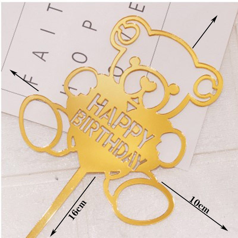 Happy Birthday Cake Topper Acrylic Letter Toppers Party Supplies Black Decorations Boy Designs 