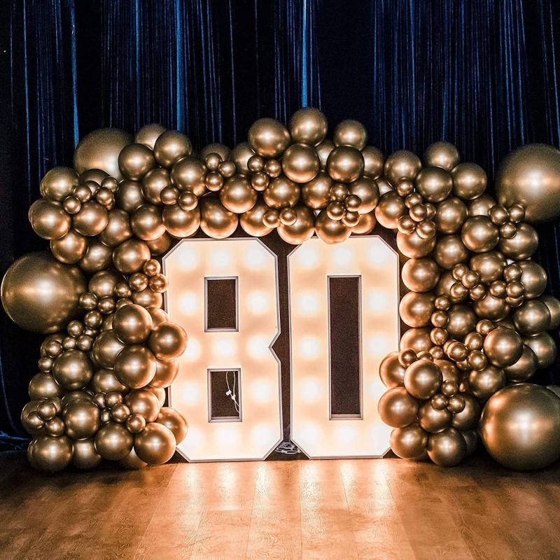 pcs Gold Metallic Balloons Garland Arch Kit Chrome Latex Baloon Wedding Birthday Party Decor Anniversary Gender Reveal Inflatable Decorations