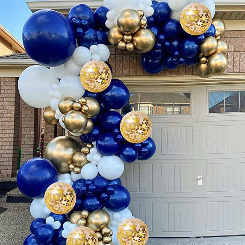 pcs Navy Blue Gold Balloons Garland Kit Birthday Party Baby Shower Wedding Graduation Class Prom Decorations Inflatable