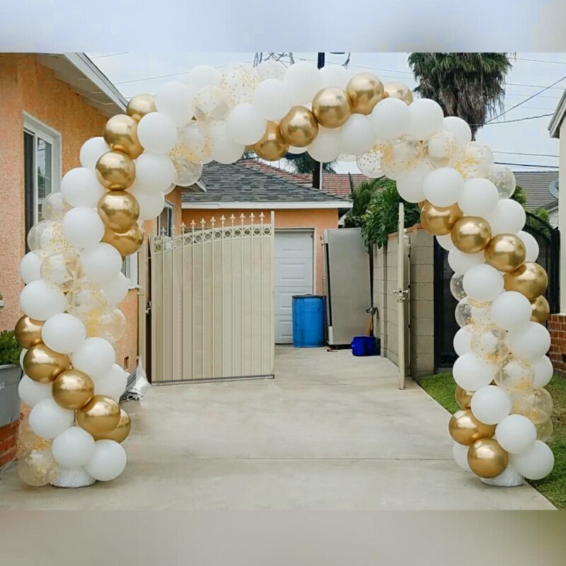 Pcs Balloons Arch Set White Gold Sequins Balloon Garland Birthday Party Baby Baptism Shower Wedding Decoration Inflatable Decorations