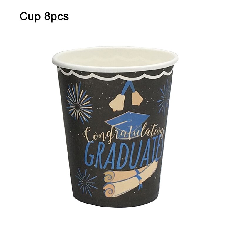 New Graduation Party Disposable Tableware Paper Cup Napkin Banner Kids Gradua Celebration Birthday Decoration Supplies 