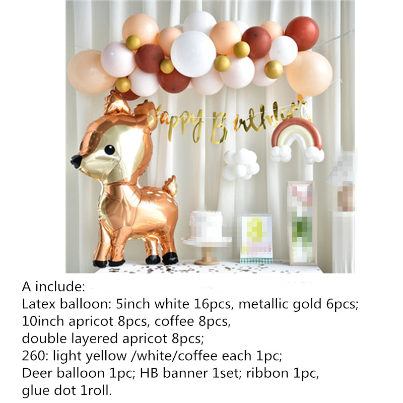 Ins Woodland Animal Balloon Garland Boho st Birthday Party Decoration Deer Magic Banner Inflatable Decorations