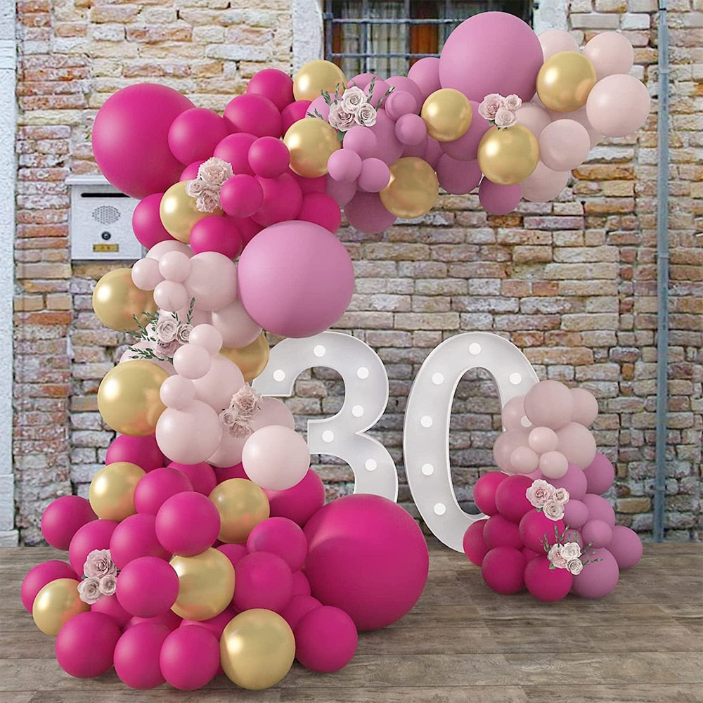 pcs Wedding Balloon Arch Garland Kit Pink Gold Baloon Birthday Party Decoration Anniversary Baby Shower Background Globos Inflatable Decorations