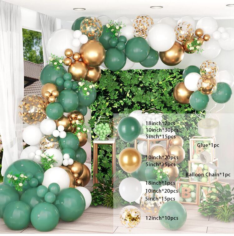 Macaron Green Balloon Garland Arch Kit Wedding Ballon Birthday Party Decor Kids Jungle Safari Theme Baby Shower Inflatable Decorations