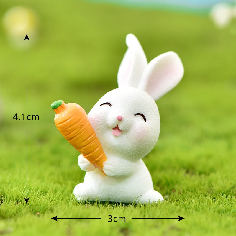 Lovely Bunny Forest Department Decoration Happy Birthday Rabbit Eat Carrots Cake Topper Children Kid Party Baking Supplies 