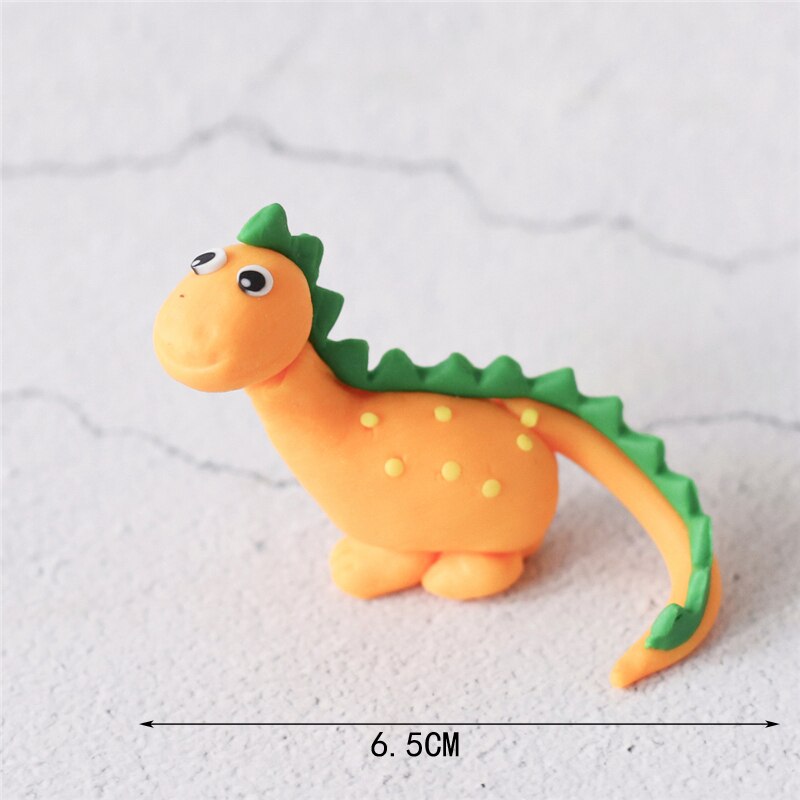 Dinosaur Theme Cake Topper Lovely Cartoon Zoo Dino Jungle Decoration Soft pottery Baby Shower Birthday Party Supplies 