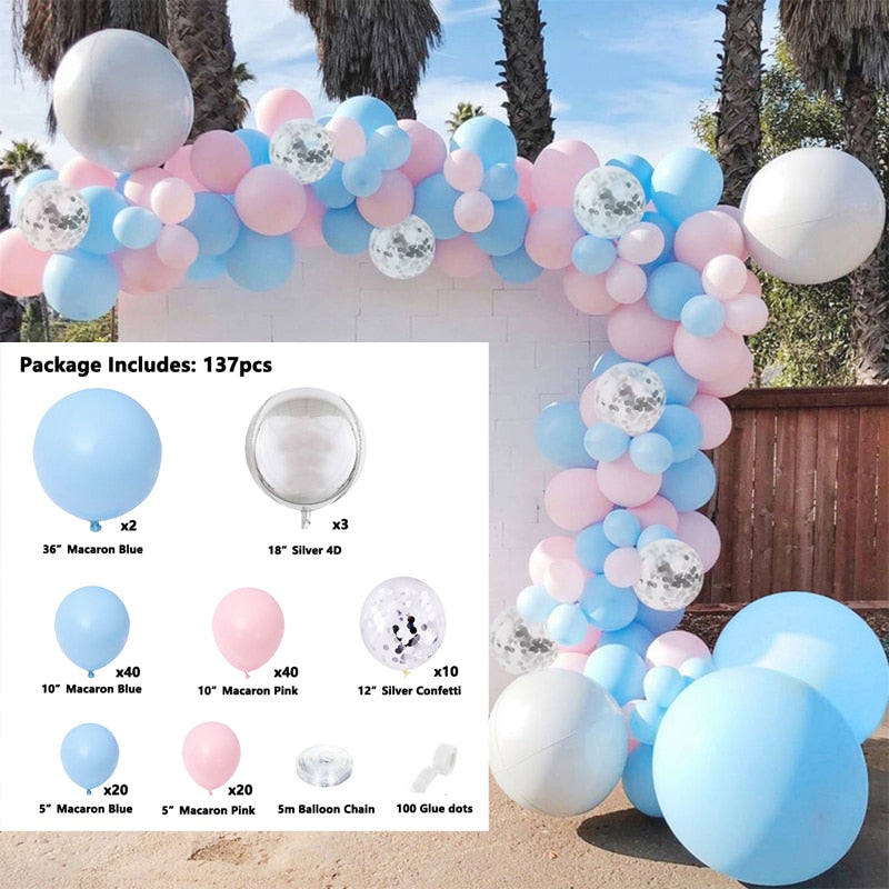 Macaron White Pink Blue Gold Balloon Arch Kit Wedding Birthday Boy Girl Baby Shower DIY Party Decoration Garland Inflatable Decorations