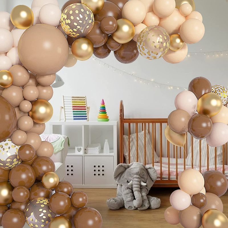 pcs Retro Brown Latex Balloon Garland Kit Confetti Arch Graduation Wedding Baby Shower Boys Girl Birthday Party Decor Inflatable Decorations