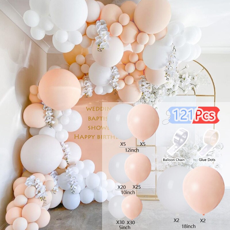 Balloon Arch Set Pink Blue White Confetti Garland Wedding Baby Baptism Shower Birthday Party Balloons Decoration Inflatable Decorations